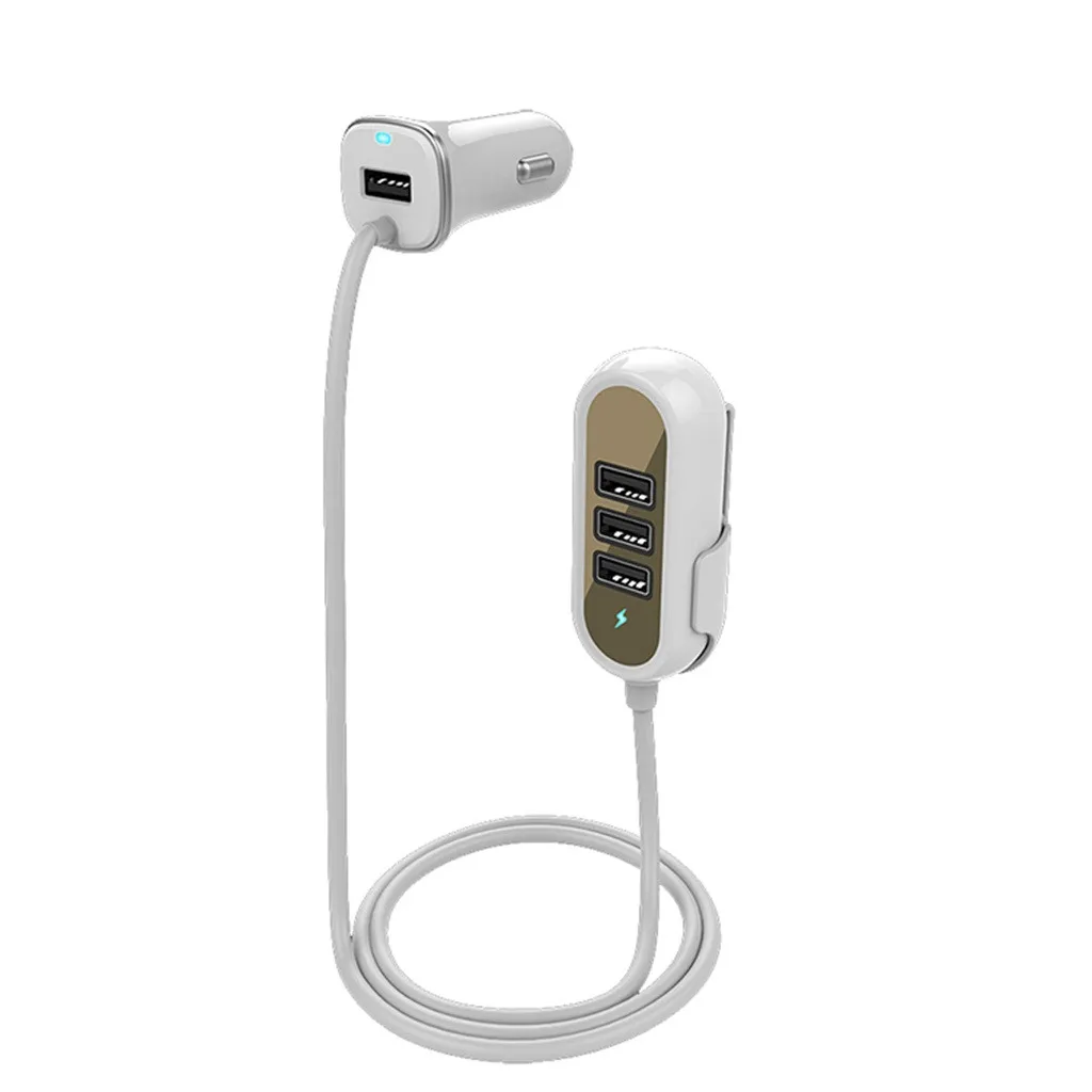Автомобильный Универсальный 12 V-24 V 4 порта QC3.0 USB Кабель зарядного устройства длина 1,5 м Адаптер для телефона