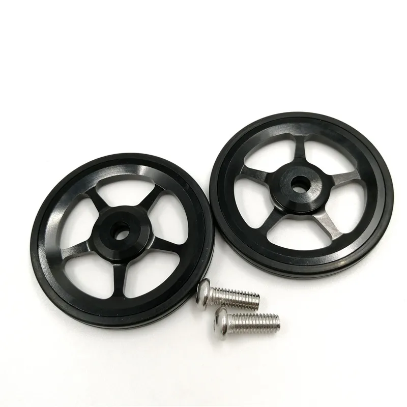 Litepro Folding Bike Easy Wheel & Telescopic Rod Extension Bar For Brompton Rear Racks bicycle auxiliary wheels