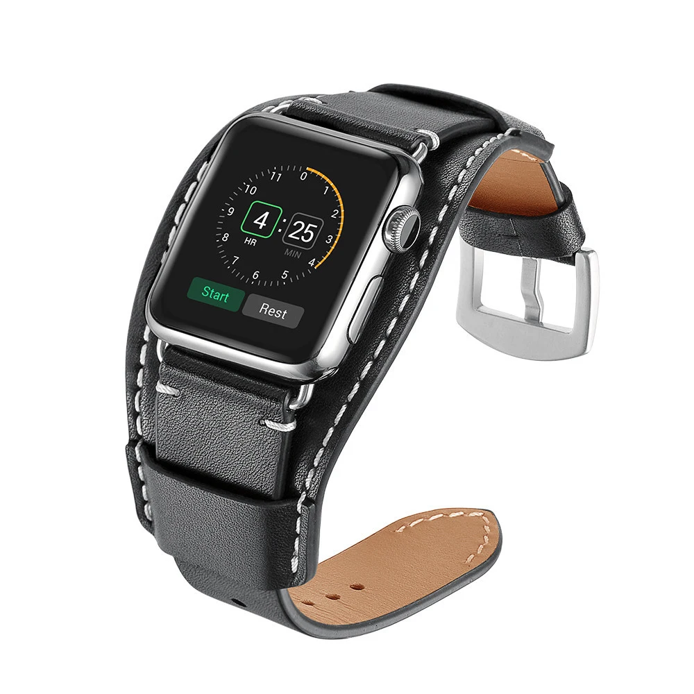 TEAROKE пояса из натуральной кожи ремешок для Apple Watch 38 мм 42 петля дизайн замена Браслет часы ремешок iwatch 1 2 3