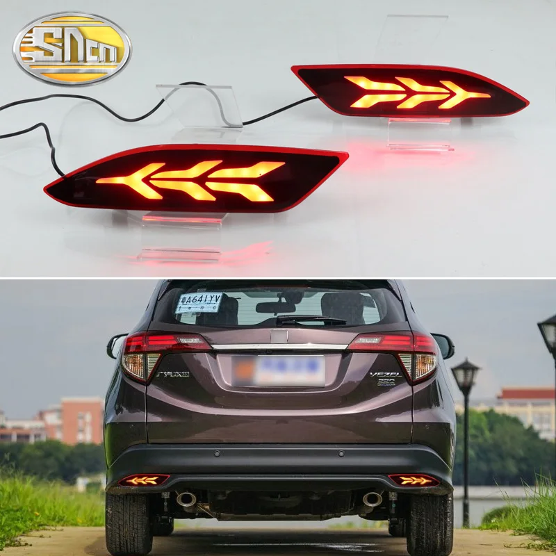 

2Pcs For Honda HRV HR-V 2014 2015 2016 2017 2018 Multi-function LED Rear Bumper Light Brake Light Turn Signal Light Reflector