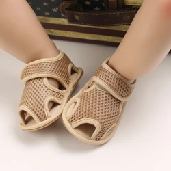 Respirável verão do bebê meninas meninos sandálias crianças estilo simples cor sólida sapatos sola macia ao ar livre indoor prewalker