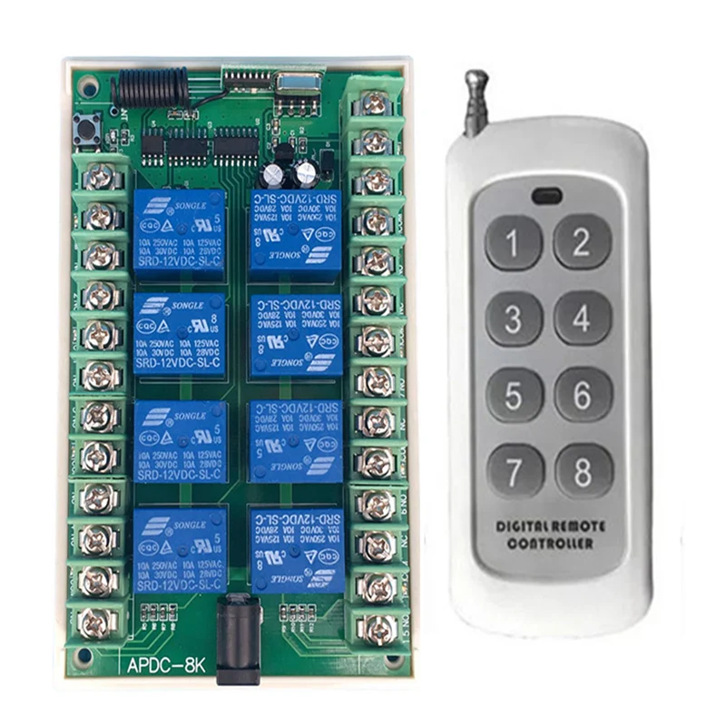 500m DC 2V 24V 8CH 8 CH Wireless светодиодный светильник с дистанционным управлением Switch