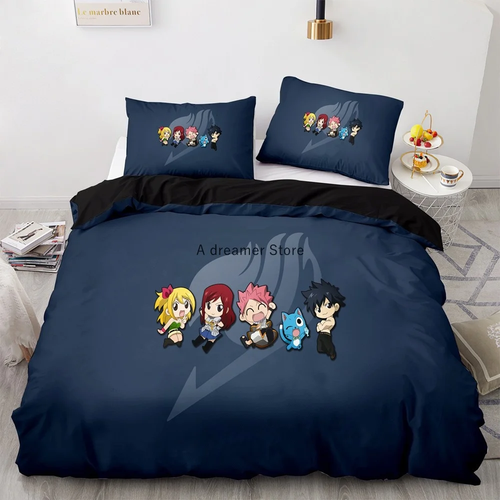 2022 New Style Anime Fairy Tail Duvet Cover Cartoon Kids Bedding Sets With Pillowcases Gift For Friend Decor Home Bedclothes