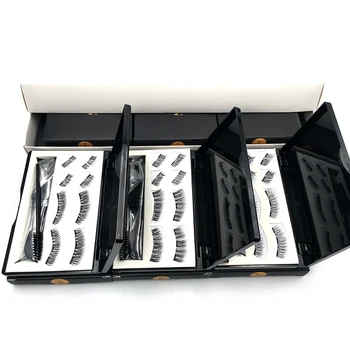 

10/20Pairs Wholesale Lashes With Box False Eyelash Vendor With Acrylic Eyelash Packaging Box 3D Magnetic Eyelashes Natural