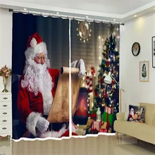 Настраиваемые современные 3D затемненные занавески гостиницы счастливого Нового года Рождество рисунок утолщаются спальни шторы для гостиной