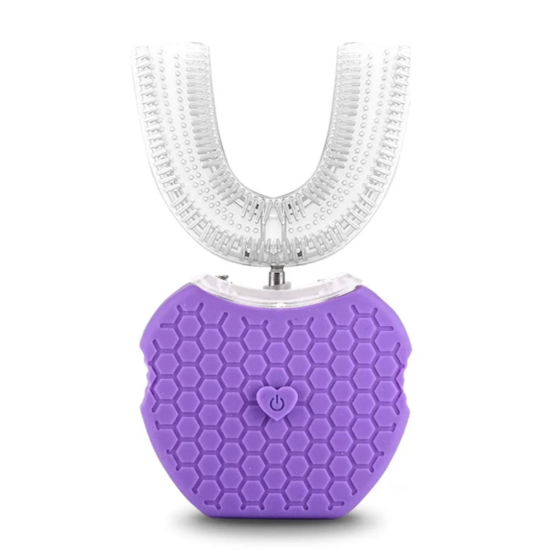 

Full-Automatic Variable-Frequency Electric Toothbrush,360 degree Ultrasonic U Type Cold Light Teeth Whitening Toothbrush Mouth C