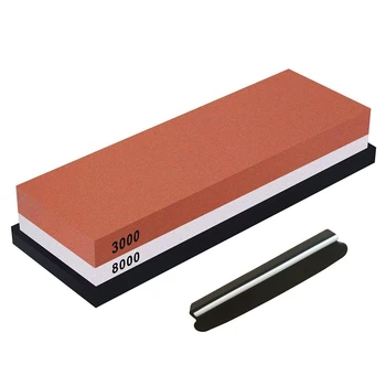 

Whetstone, Two Toned Whetstone Whetstone Double-Sided Whetstone, with Non-Slip Holder for Kitchen (3000/8000)