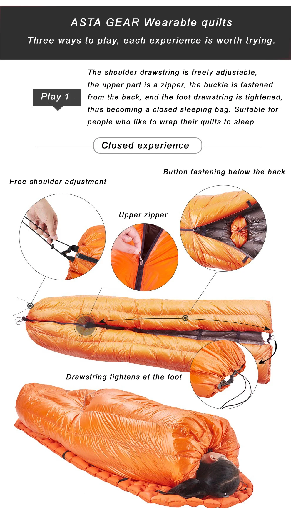 Astagear 20d colchas de dormir hammock underquilt