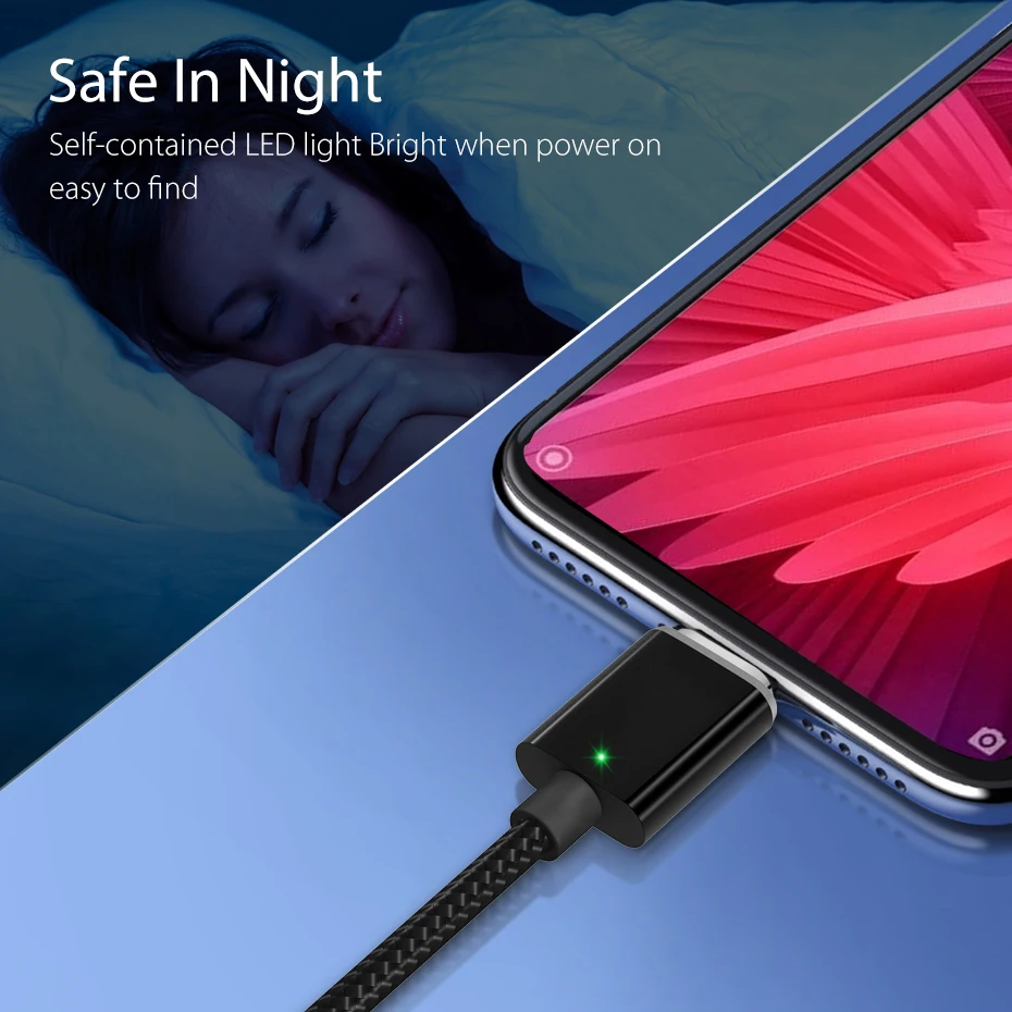 Магнитный кабель Micro usb type-C для samsung, Магнитный зарядный кабель Micro USB для iphone, кабели для зарядки мобильных телефонов