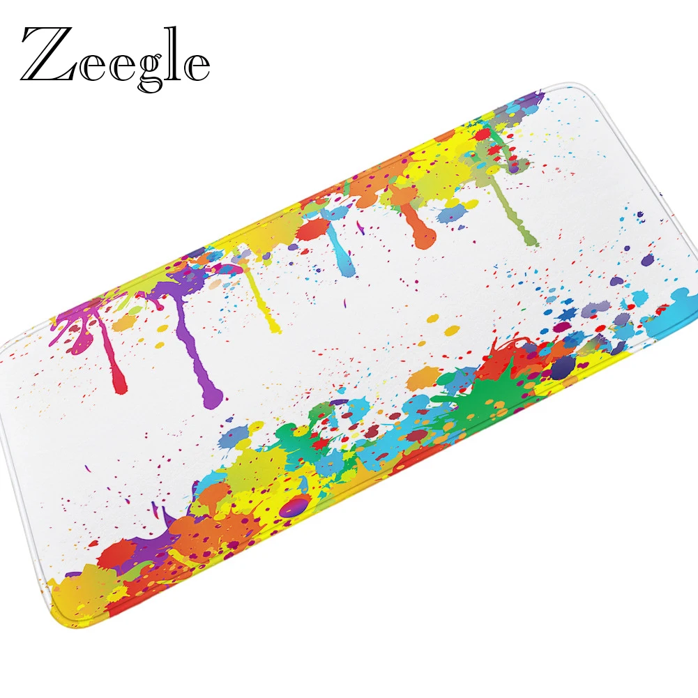 Carpet Kitchen Rug Long Rectangle Living Room Carpet Anti-slip Hallway Rug Bathroom Doormat Flannel Washable Bedside Carpet Mat