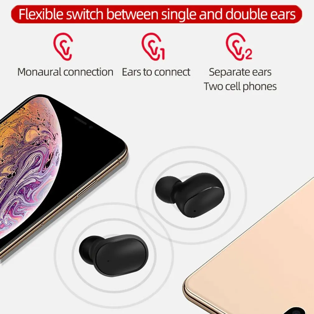 V5.0 Bluetooth стерео наушники беспроводные IPX7 водонепроницаемые сенсорные гарнитура