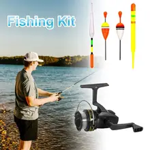 80%HOTFishing Rod Kit Ergonomic Design High Strength Plastic Fishing Reel Combo Kit Supplies for Home