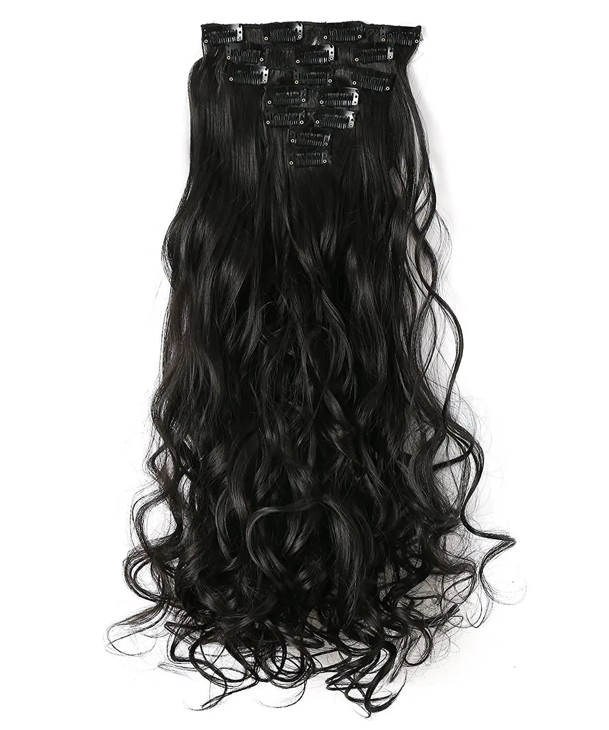 24inch 6pcs/set Clip in Hair Extensions Curly Natural Hair Clip ins Synthetic in Extension for Women
