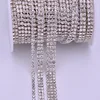 JUNAO 1 2 3 Rows 1Yard SS12 Clear Crystal Chain Rhinestones Trim Glass Stones Banding Jewelry Applique for Clothes Decor Crafts ► Photo 3/6