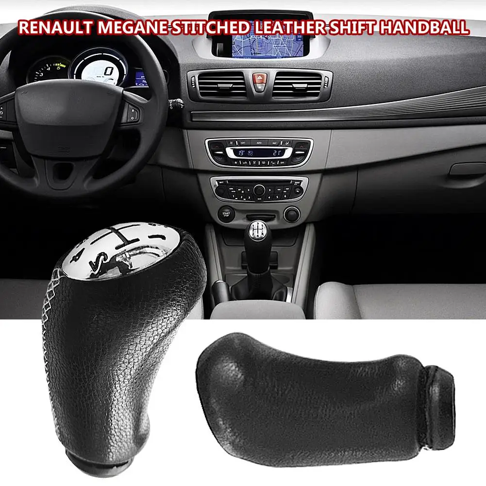 5 Speed Car Gear Shift Knob Leather Head Stick For RENAULT Megane 2 Clio 3 2003-2009