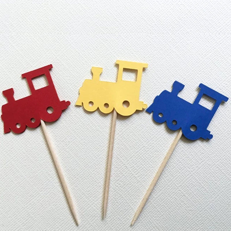 Train Cupcake Theme Voyage Bebe Douche Anniversaire Decorations De Fete Supplies 24pcs Aliexpress
