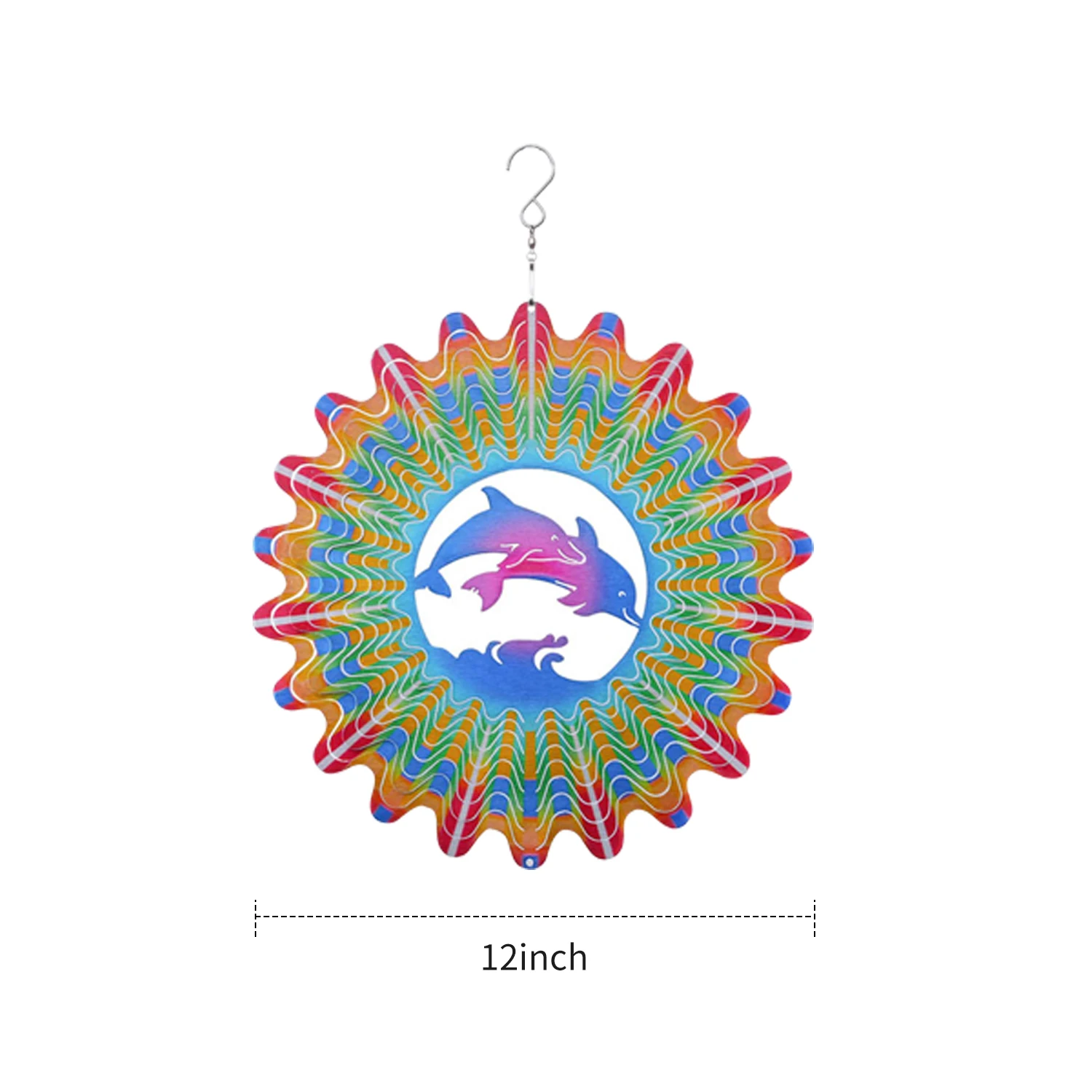 Swivel Wind Chimes Hanging Wind Spinner with S Hook Decoration Ornament Gift Colorful Craft Dreamcatcher Wind Chimes Art Pendant - Цвет: 4