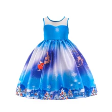 Милое рождественское платье принцессы; вечерние Детские платья с принтом; платье для маленьких девочек; сезон лето-осень; vestidos; костюм; Robe Fille