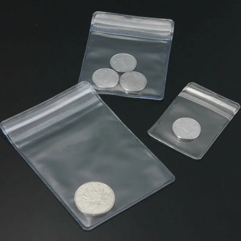 100pcs  Thick Grip Resealable Zip Lock Bags Self Seal Clear Plastic Poly Bag 2