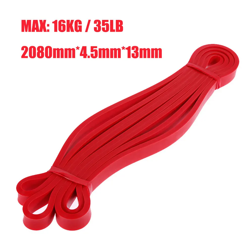 13mm red 82 дюйма Фитнес резинки Комплект эластичных лент унисекс Йога резинки петля Эспандер для занятий спортом, оборудование для тренировки - Color: 13mm red