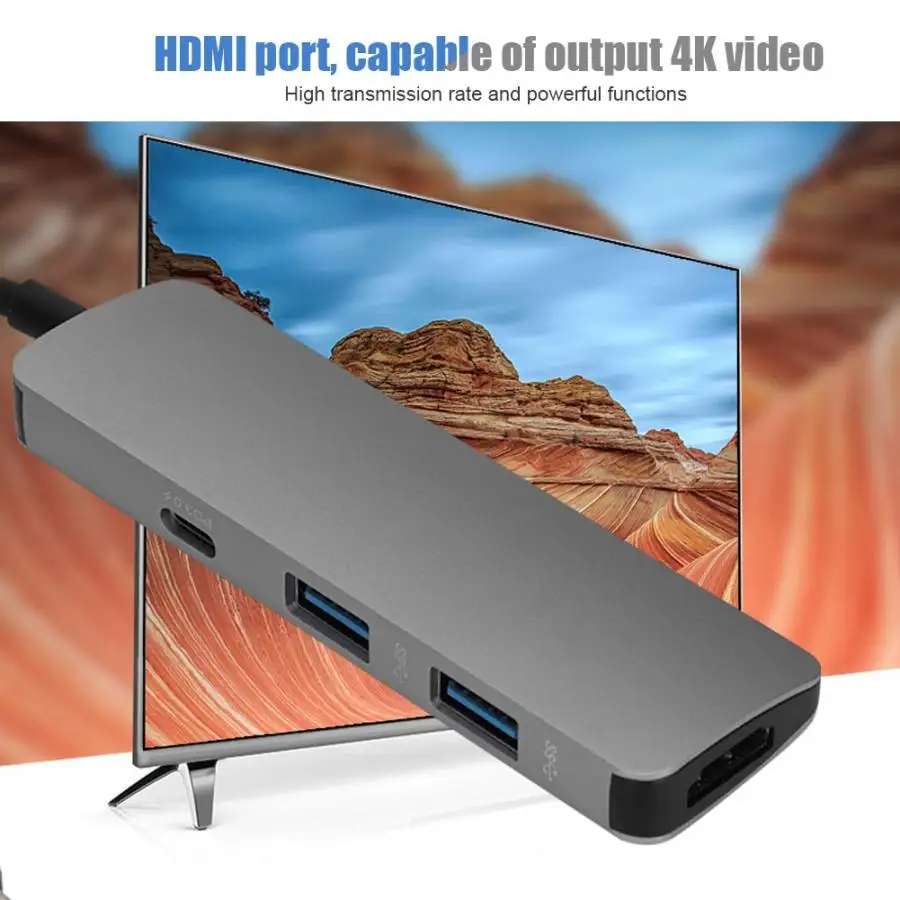 4 в 1 USB-C к HDMI+ USB3.0+ PD порт док-станция usb-адаптер USB концентратор док-станция USB