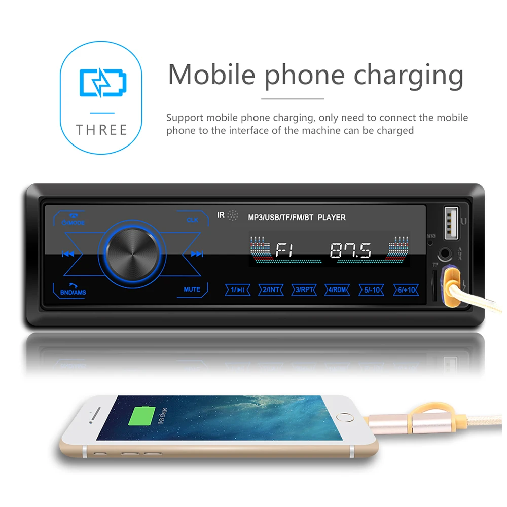 M10 плеер с сенсорным экраном двойной USB автомобильный Bluetooth Mp3 плеер красочный светильник карта U диск радио Интегрированная машина пульт дистанционного управления