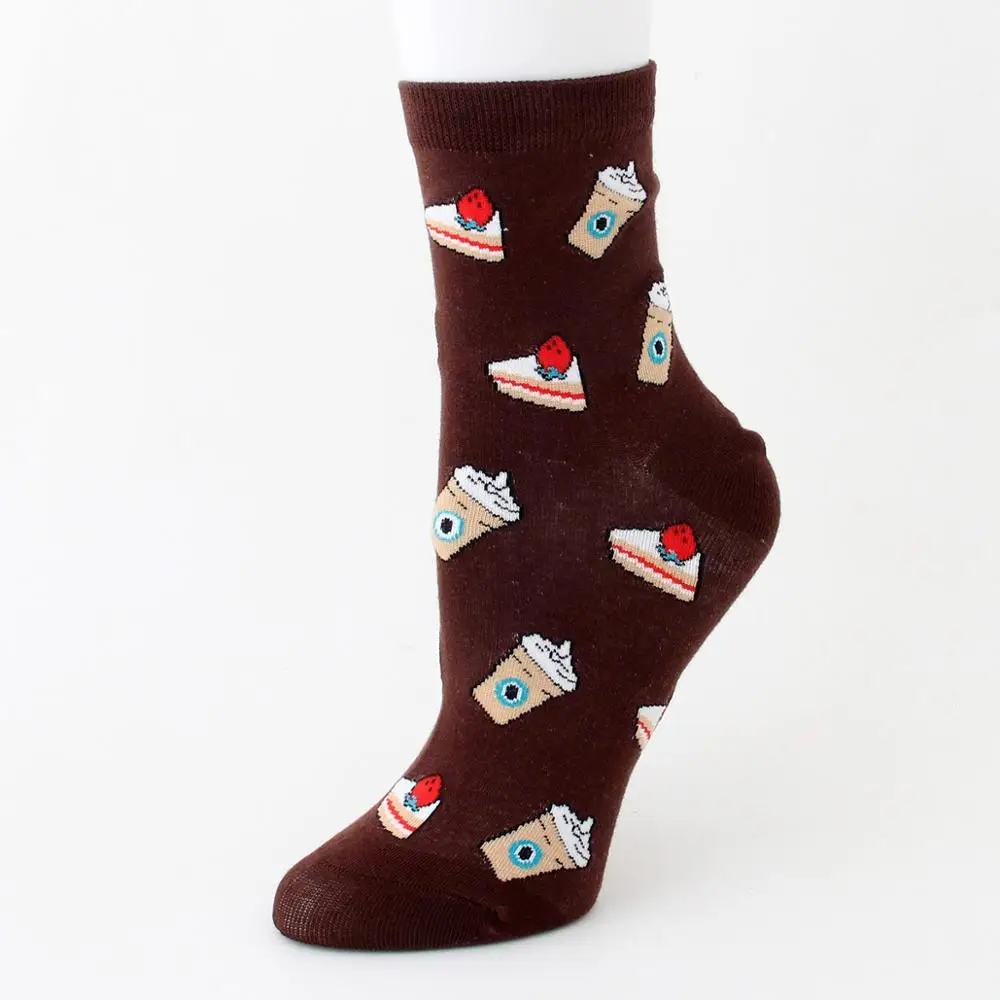 Повседневные хлопковые мужские Разноцветные Носки с рисунком животных и растительного питания Harajuku жаккардовые уличные носки в стиле хип-хоп забавные счастливые носки счастливые носки носки мужские хлопок цветные - Цвет: ice cream