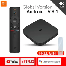 Глобальная версия Xiaomi Mi ТВ тв приставка Android 8,1 4K HDR 2G 8G WiFi - Cast Netflix медиаплеер смарт-контроль ТВ- приставка BT4.2 Google(China)