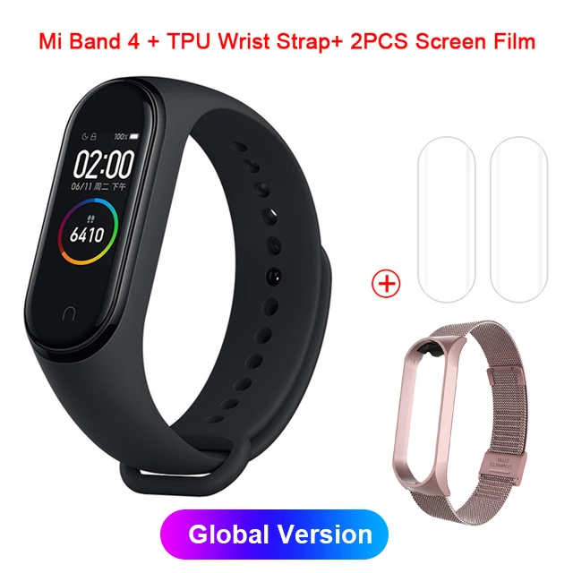 Xiaomi mi-браслет 4 mi Band 3 цвета экран Смарт-Браслет фитнес-трекер пульсометр Bluetooth водонепроницаемый спортивный умный Браслет - Цвет: Milanes Global 8