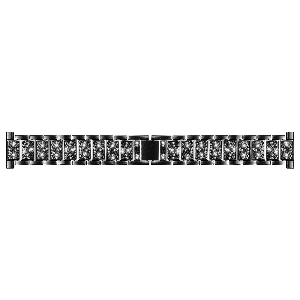 Oulucci для женщин замена металла для Fit bit Versa полосы Bling Браслеты Аксессуары со стразами для Fitbit Versa - Цвет: Black