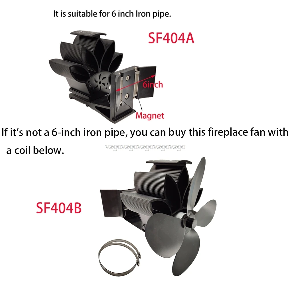 

SF404A/SF404B 1300rpm 4 Blades Heat Powered Fireplace Stove Hanging fireplace Fan for Wood Log Burner O30 19 dropship