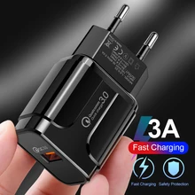 Qc 3,0 быстрое настенное зарядное устройство Usb 18 Вт с европейской вилкой Быстрая зарядка 3,0 зарядное устройство адаптер для samsung Note 10 Xiaomi Mi 9t Зарядка для телефона