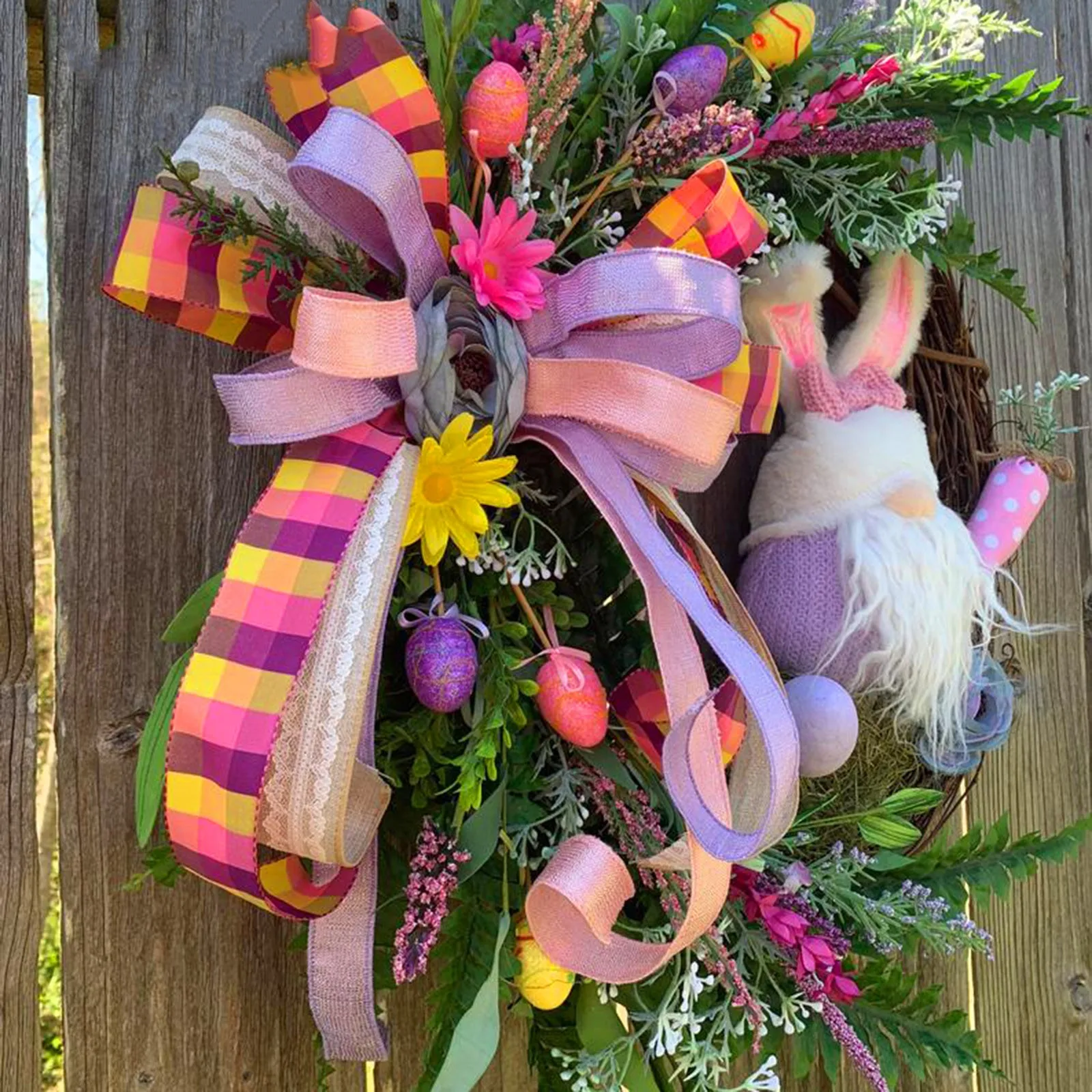 Easter Decoration Artificial Rattan Bunny Wreat Outdoor Indoor Hanging Wreath Home Ornament Diy Craft Wedding |