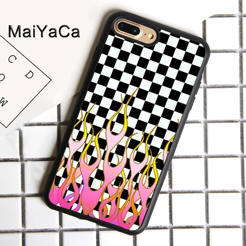 7000 MaiYaCa клетчатая шахматная доска пламя чехол для телефона для iphone 11 Pro MAX X XR XS MAX 6 6S 7 8 Plus 5 5S ТПУ задняя крышка Fundas - Цвет: 7000