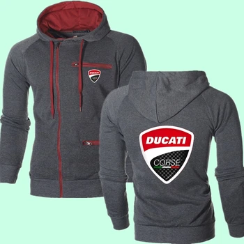 

New Brand Ducati Car LOGO Hoodies Comfortable Zipper Male High street Clothes Winter College Fitness Sweatshirt Fast delivery