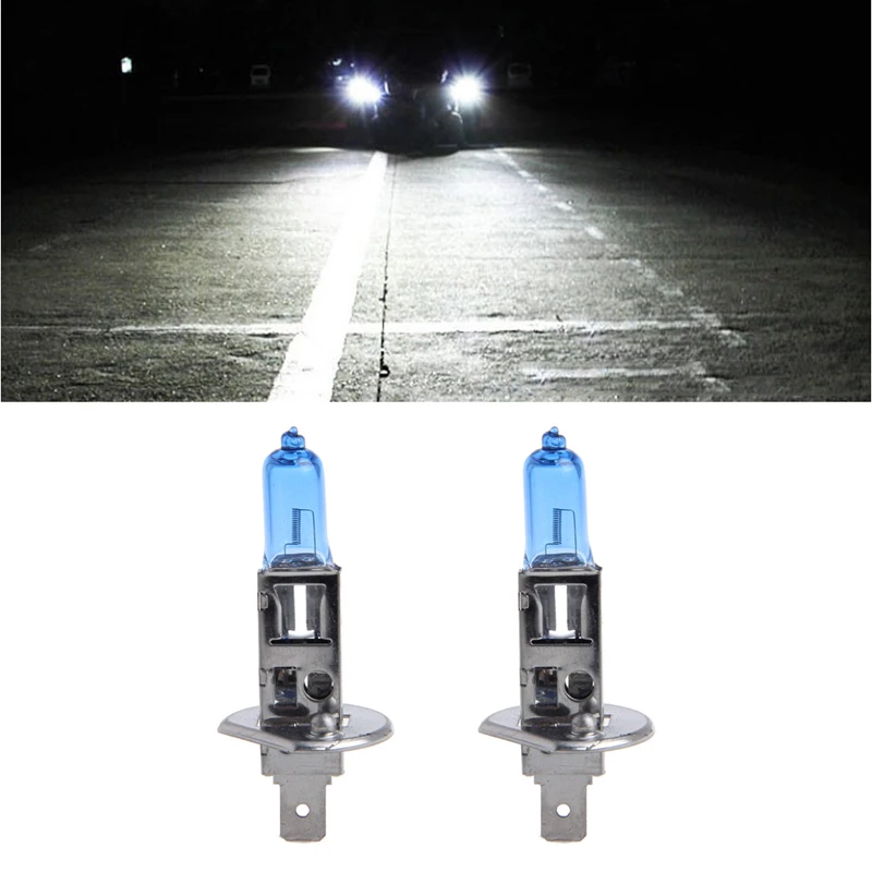 

1Pair Car Headlight H1 H3 H7 Lamp Super White Car Halogen Bulb 100W Fog Light DC 12V 4300K Headlight Bulbs