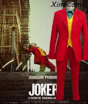 

2019 New Hot Movie Joker Joaquin Phoenix Arthur Fleck Cosplay Costume Suits Halloween for Adult Kid Costumes Sets