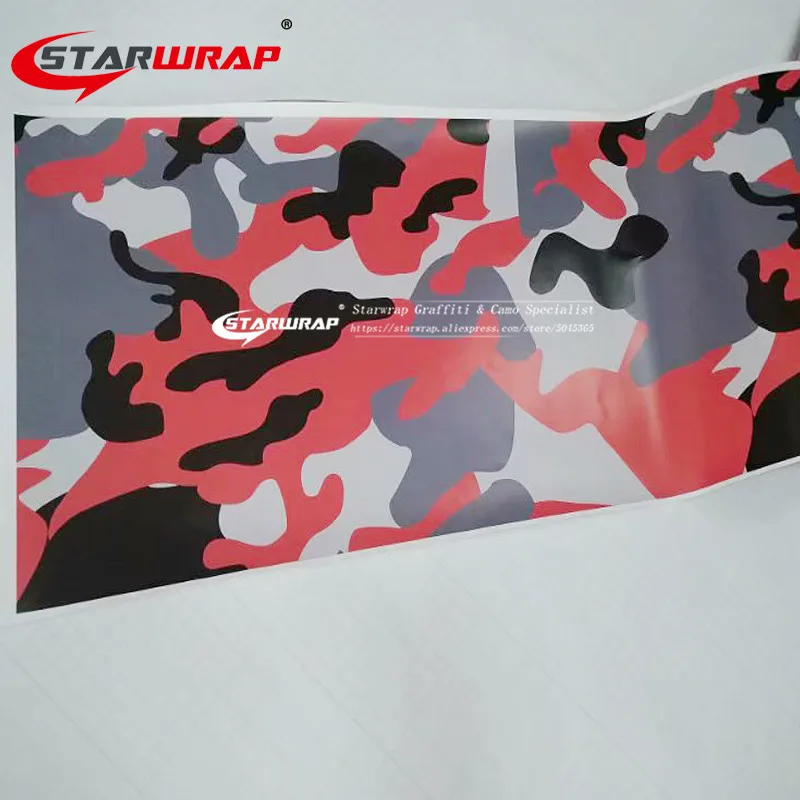 Star wrap маленькая белая красная черная камуфляжная виниловая наклейка покрытие на автомобиль снег камуфляж для автомобиля наклейка с воздушным бесплатно грузовик покрытие автомобиля