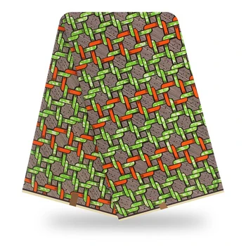 

6 Yards 100% Cotton Tissues Africain Green African Wax Block Print Fabric Retr for patchwork sewing/Pagnes/ Lapa/Chitenge Y-178
