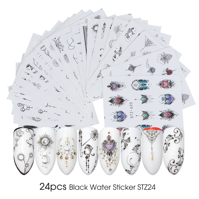 Mixed Stickers for Nails Rose Flowers Butterfly Water Decals Nail Art Decoration Slider Polish Foil Paper Tips CHSTZ930-969