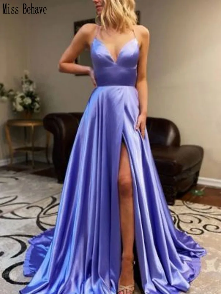 

DD JYOY Sexy Long Evening Dress 2020 Front Split Cross Back Long Formal Evening Gown Party Long Train Elegant Prom Dress