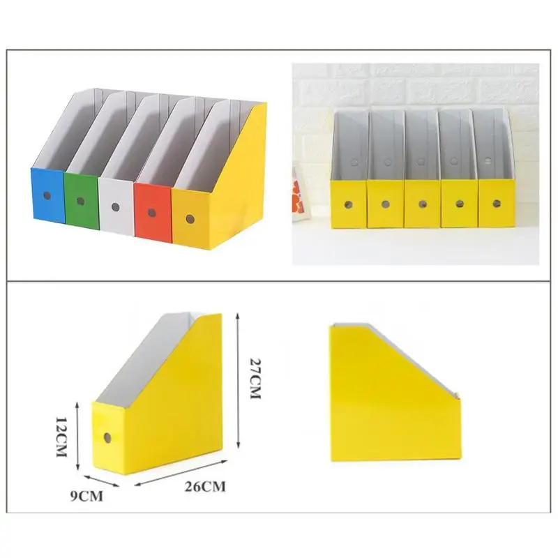 Бумажный держатель для файлов, 5 цветов, сделай сам, бумажные настольные складские принадлежности, настольная коробка для мелочей, удаленная коробка для хранения, отделка Con U3Q4