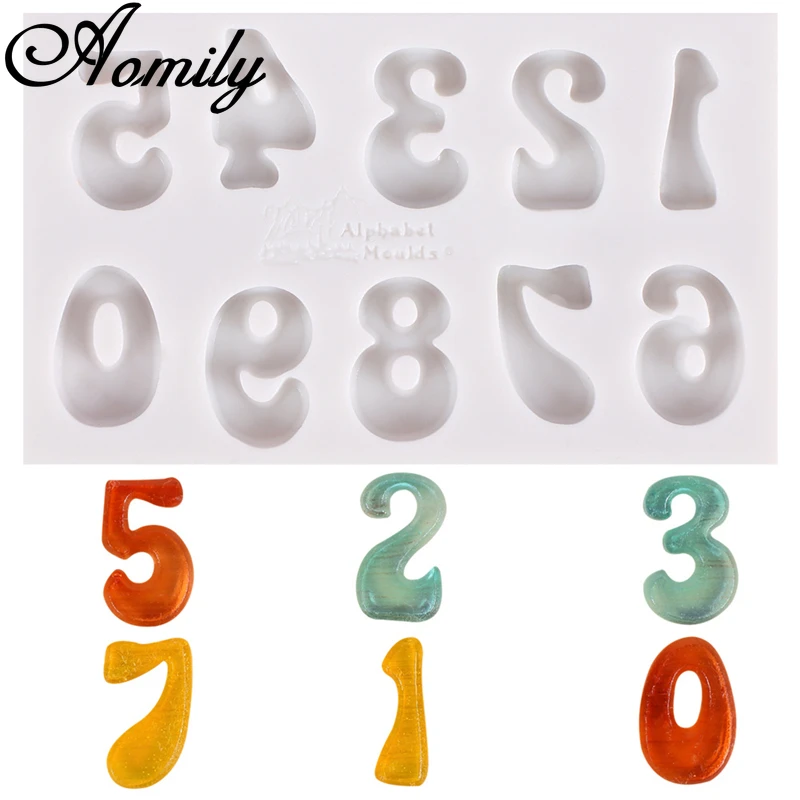 Aomily 0-9 Digital Fondant Mold Cake Decorating Sugar Craft Chocolate Moulds Tools Silicone Molds | Дом и сад
