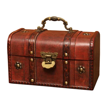

Household Retro Vintage Storage Box Nostalgic Wooden Crafts For Home Decoration Figurines Handcrafts Figurines Jewelry Storage