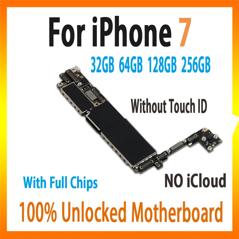 Разблокированная Логическая плата для iphone 7 4,7 дюймов материнская плата с/без Touch ID отпечатков пальцев MB Полный тест для iphone 7g панель