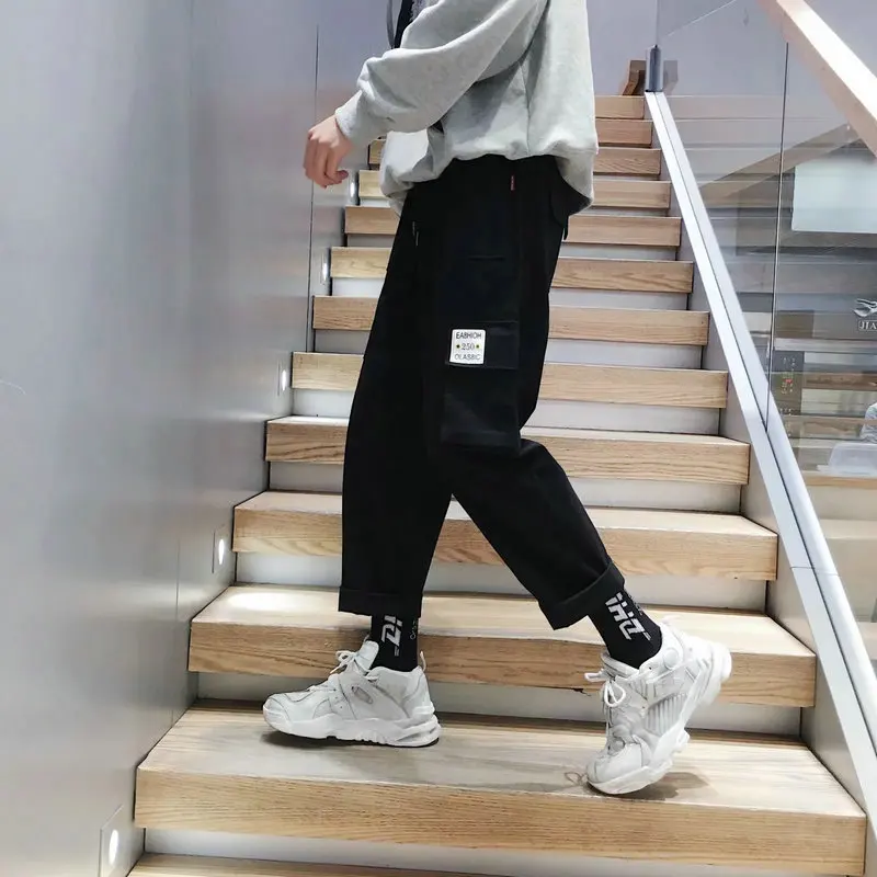 

Spring Workwear Pants Men Korean-style Trend Casual Capri Pants Slim Fit Popular Brand Athletic Pants Spring Clothing