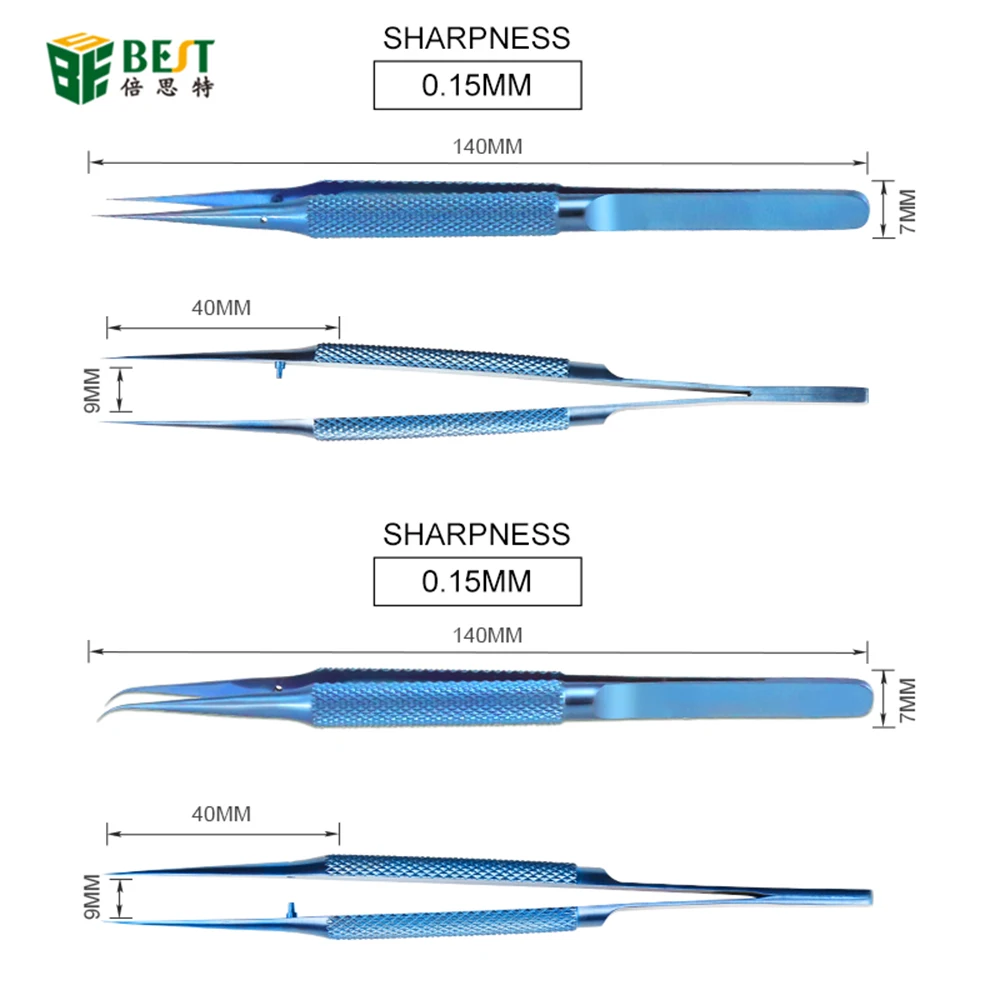 초정밀 티타늄 합금 플라이 라인 지문 핀셋 집게, 아이폰 칩 구리 와이어 수리 클립 점퍼 라인, 0.02mm