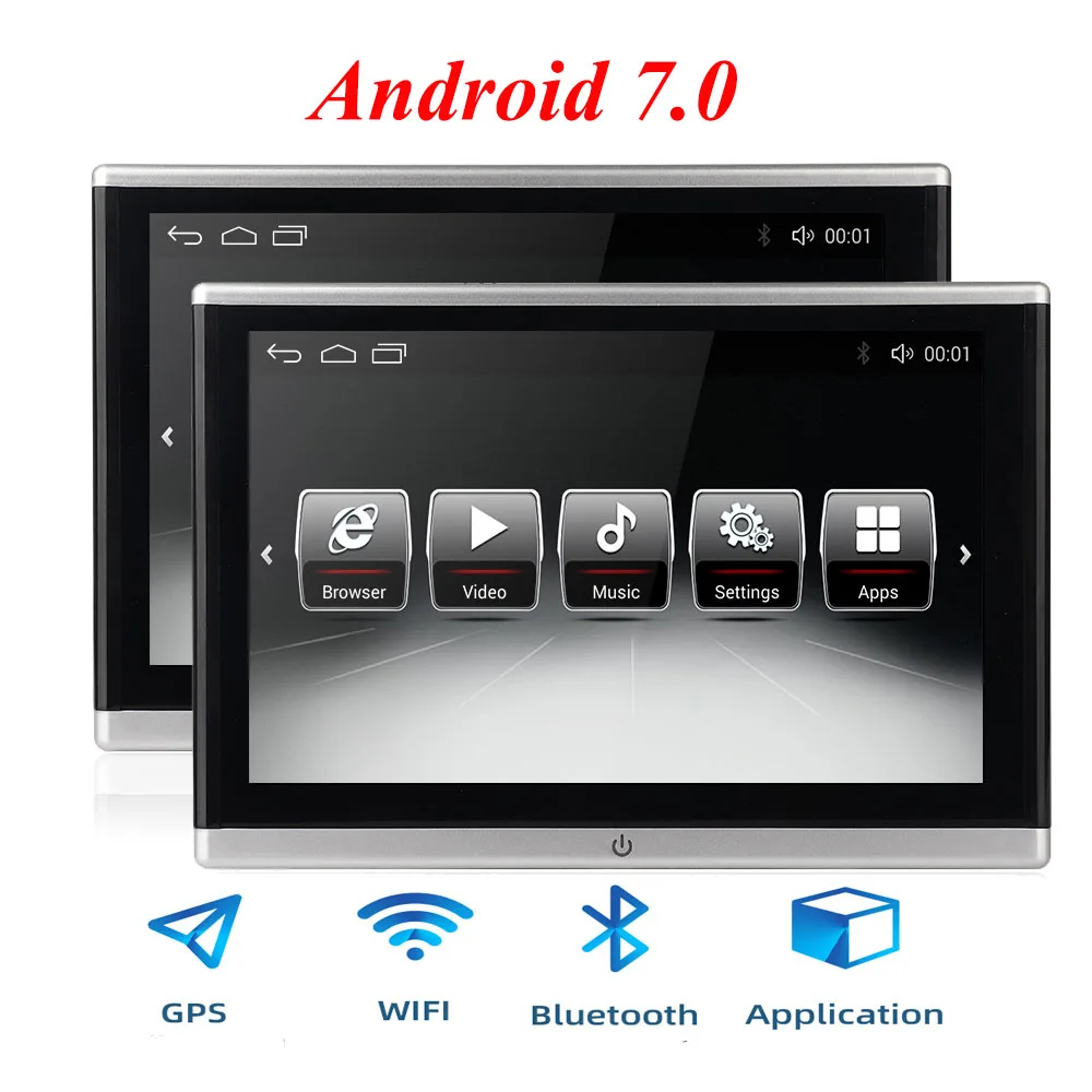 10,1 дюймов Android автомобильный подголовник монитор 1366*768 HD 1080P видео ips сенсорный экран 4G wifi/Bluetooth/USB/SD/FM MP5 видеоплеер - Цвет: 2 pcs android 7.0