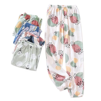 

New Summer Rayon bottoms women Japanese simple cozy home trousers sleep pants women soft breathable pajamas pants