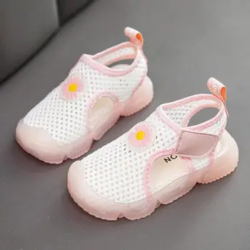 

Summer new children's soft bottom baotou sandals boys and girls single net sneakers baby soft bottom casual shoes sandals